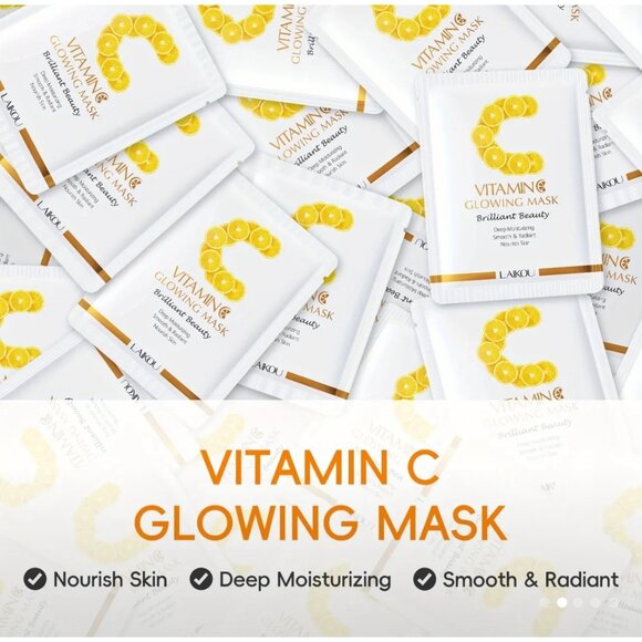 10 pcs Vitamin C Glowing Face Mask Set Deep Moisturizing & Nourishing Skin Care - Picture 2 of 4